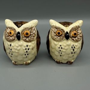 Vintage Owl Salt and Pepper Shakers